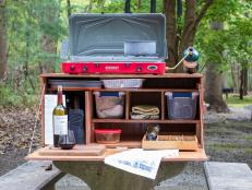 Build a portable kitchen that's perfect for your campsite or tailgate.