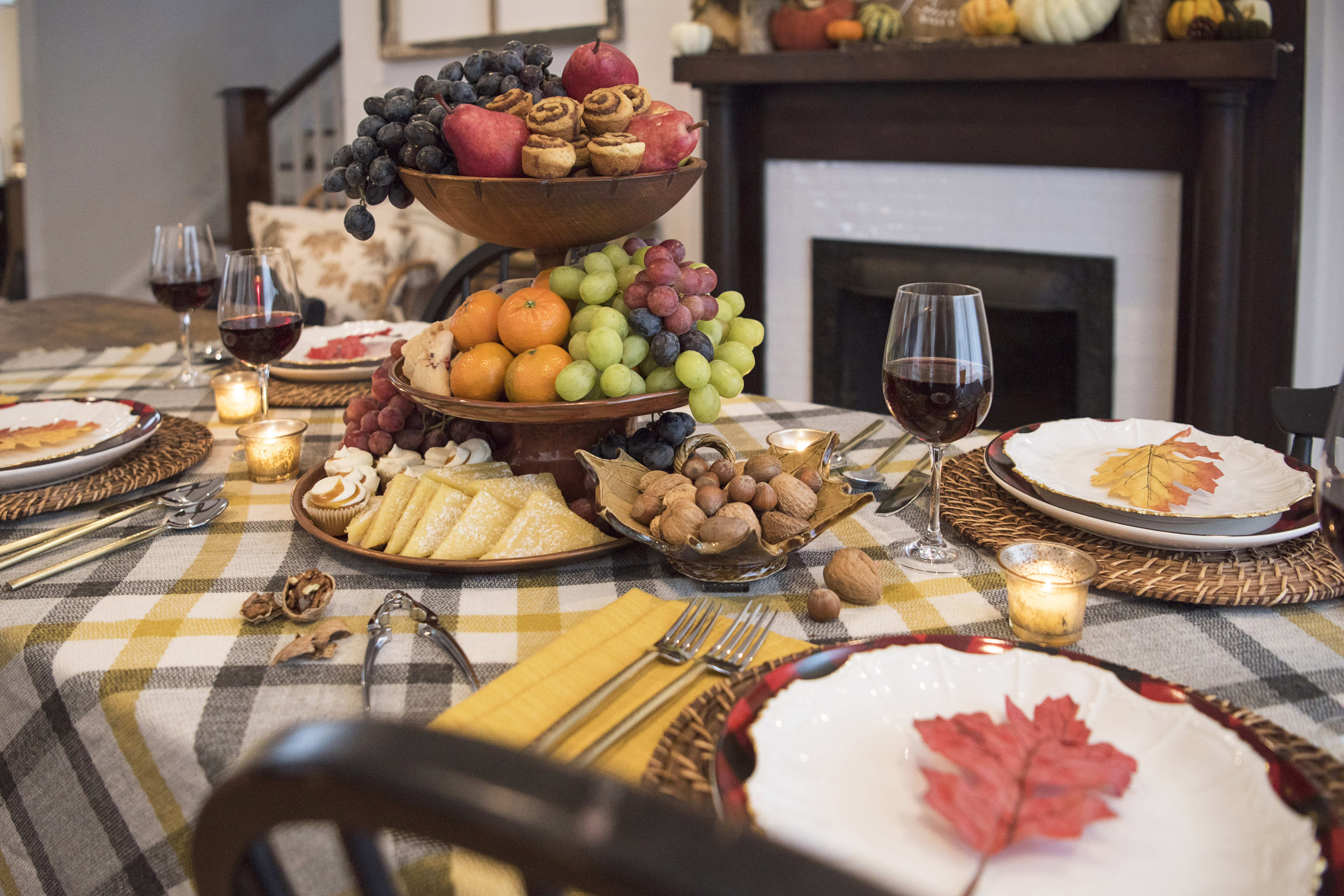 Cousin blowing thanksgiving table