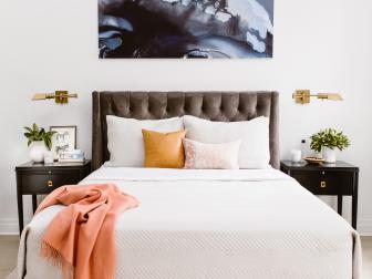 Master Bedroom With Pink Throw