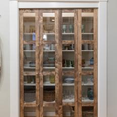 Contemporary Neutral Pantry with Glass Panels 