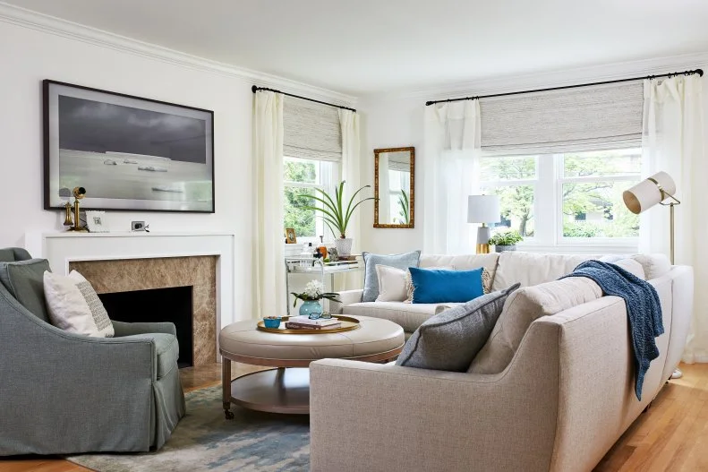 Family Room With Gray Armchair