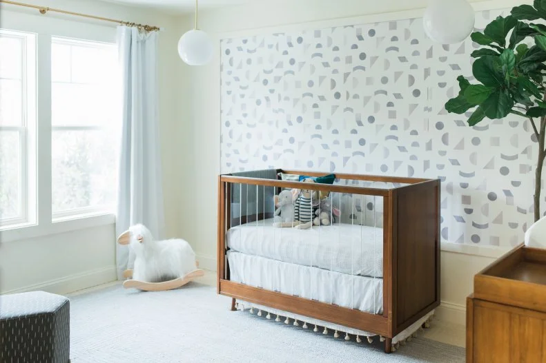 Nursery With Geometric Wallpaper