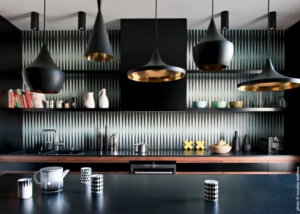 Black Midcentury Modern Kitchen 