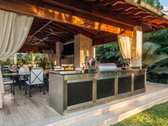 Outdoor Kitchen With Subtle Bali Style