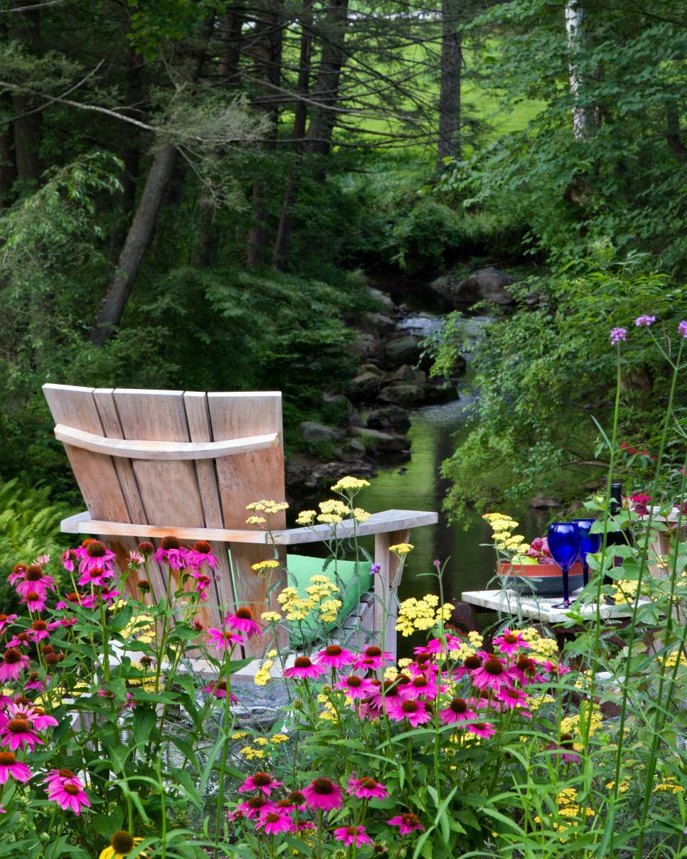 Wildflower Garden and Armchair Wildflowers and Armchair