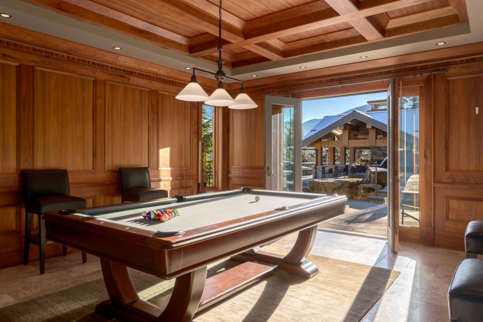 Game Room With Masculine Style rustic game room with pool table