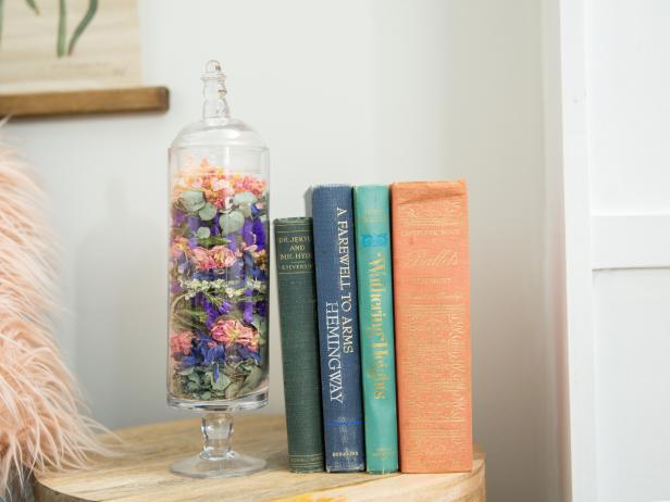 Dried Flowers in Glass Cylinder