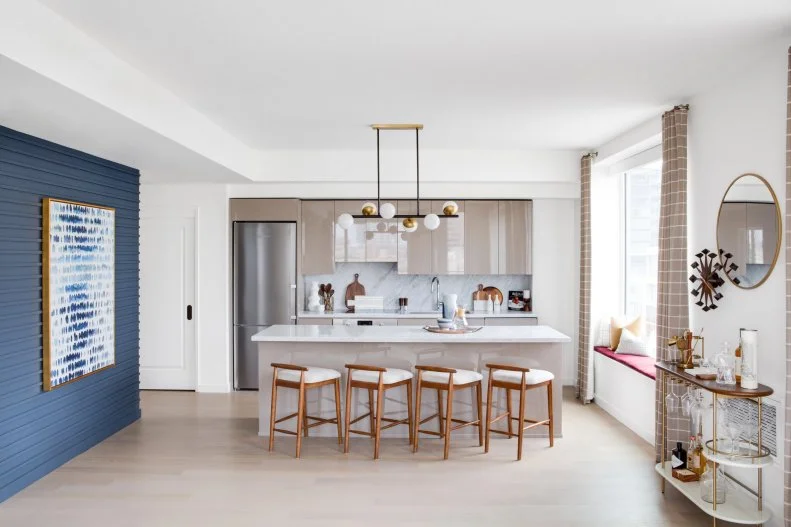 View of Eat-In Kitchen With Oversized Island