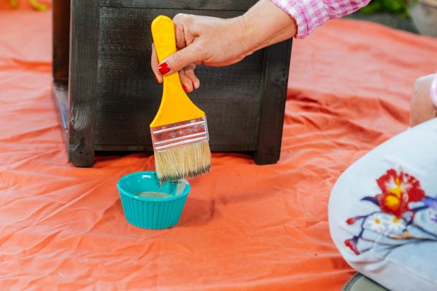 Dipping Brush Into Paint