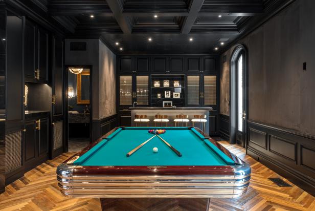 contemporary black game room