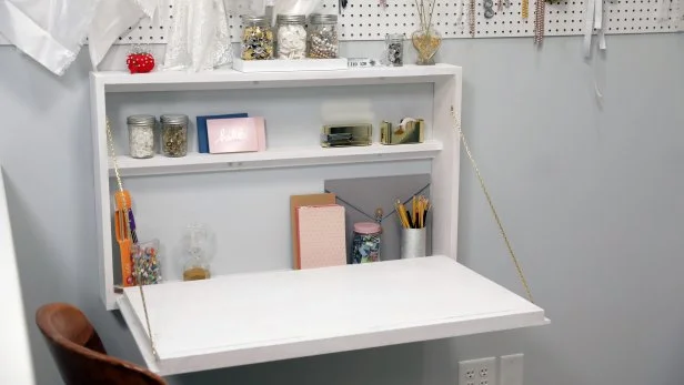 The new work space that Karen and Mina made specifically for Minas friend Adrianne who they are hoping will buy the house as seen on Good Bones 