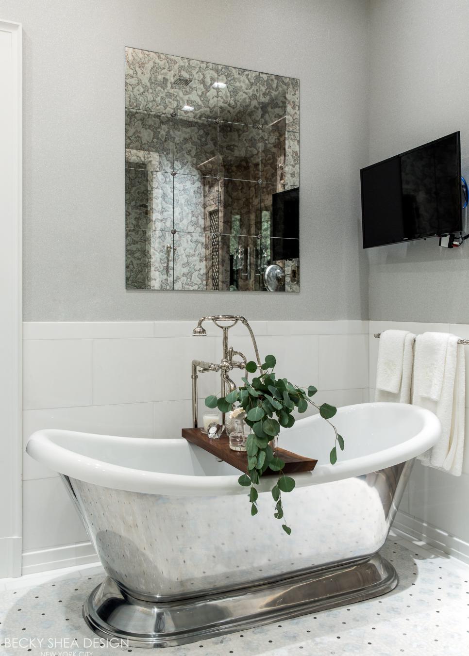 Chrome Soaking Tub With Bath Caddy Chrome Soaking Tub