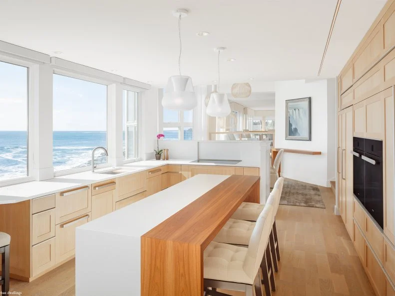 Galley Kitchen With Ocean View