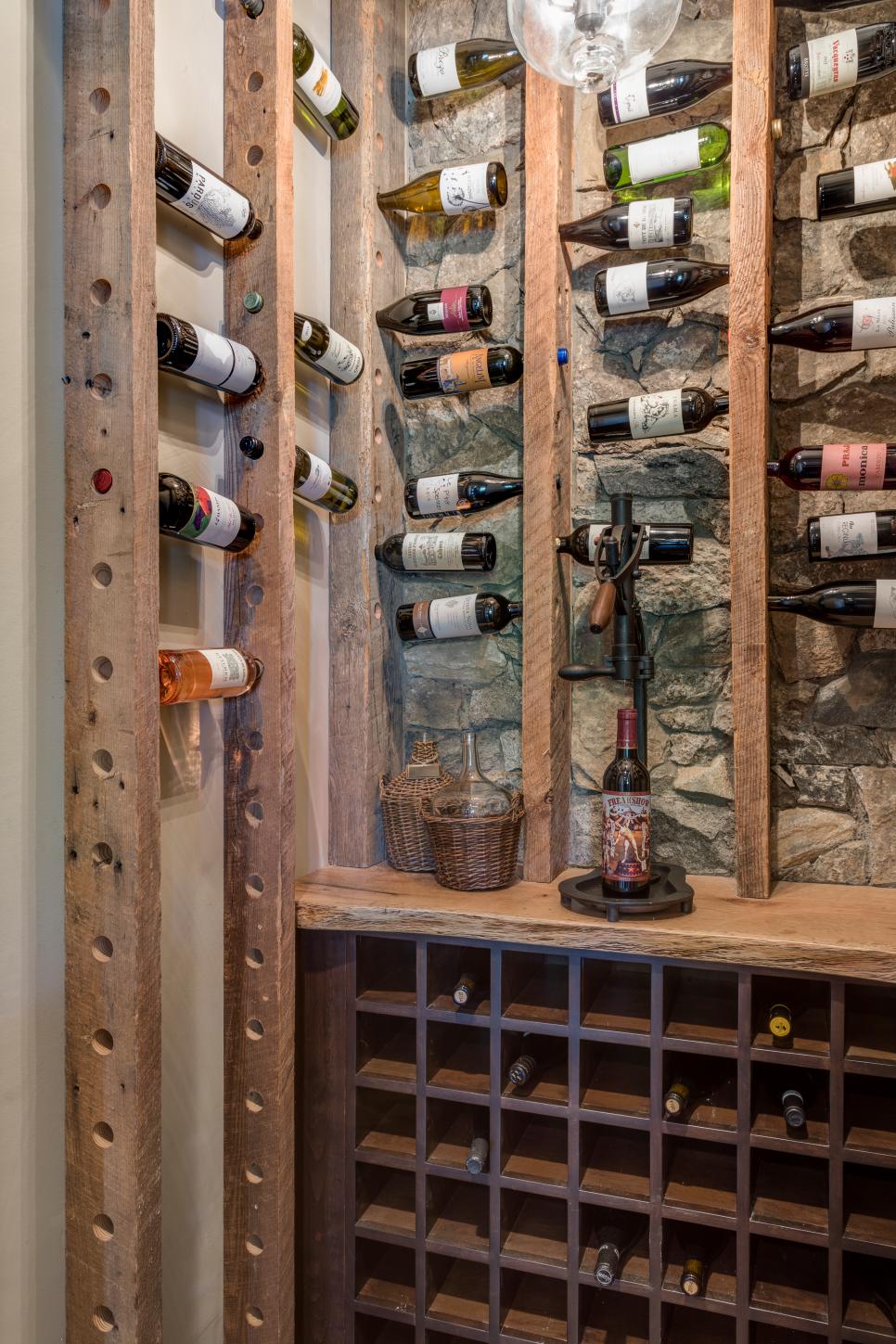 Rustic Wine Cellar With Reclaimed Wood Rustic Wine Cellar
