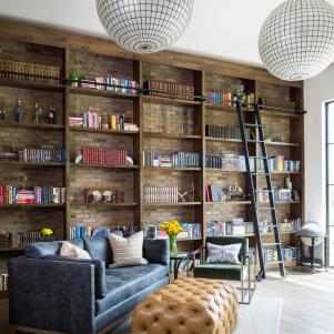 Library With Globe Pendants