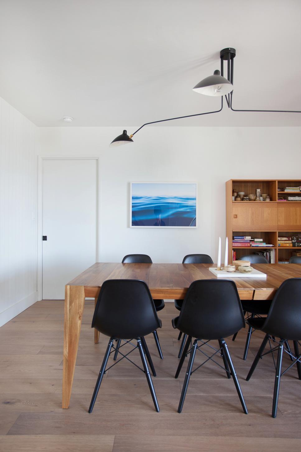 White-Walled Dining Room with Modern, Vintage Touches White Modern Dining Room