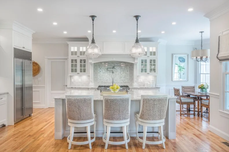 White Open Plan Kitchen