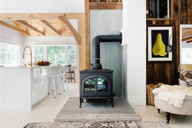 Traditional Stove Adds Character to Kitchen country kitchen with traditional stove