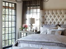 French Country Master Suite With Tufted Headboard