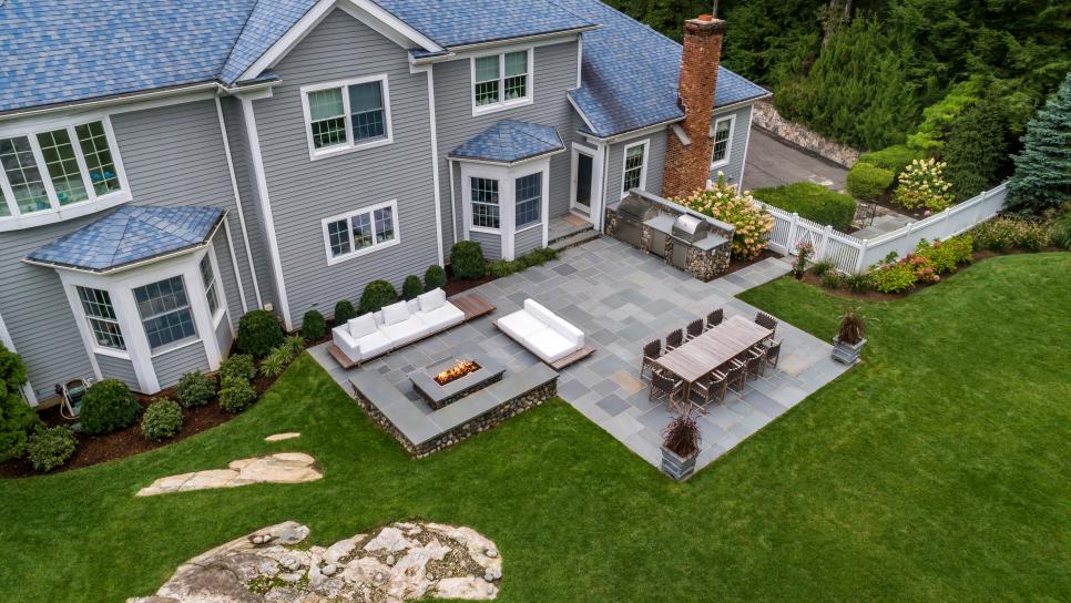 Backyard and Patio Overview Backyard and Stone Patio Overview