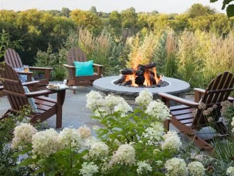 Sitting Area With Hydrangeas