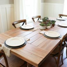 Wood Dining Table With Minimalist Tablescape