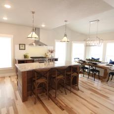 Two-Toned Hardwood Kitchen Floor Adds Visual Interest