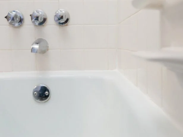 White Shower With Fresh Caulk White Shower