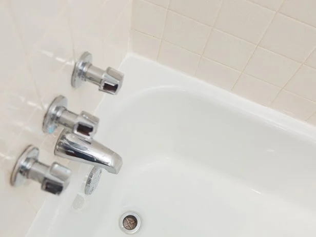 White Shower With Fresh Caulk White Shower