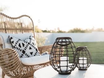 Outdoor Chair and Lanterns