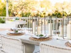 Outdoor Dining Table and Candles