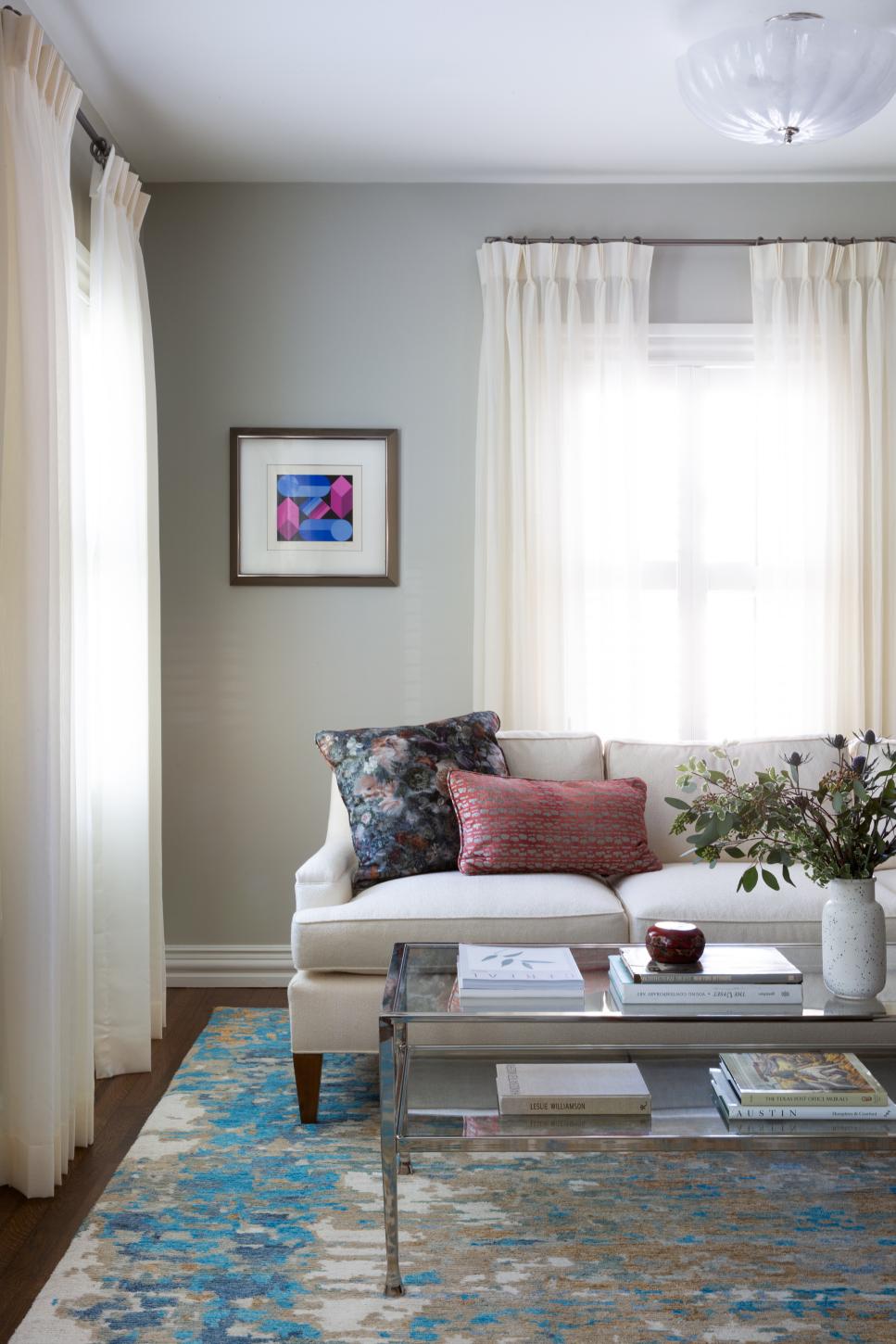 Contemporary Living Room With Blue Rug Living Room With Blue Rug