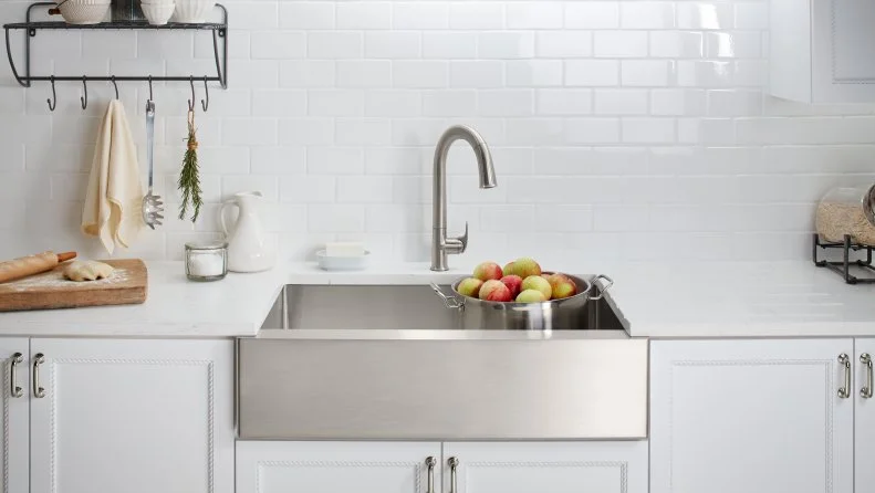 Apron front farmhouse style sink that's 16 gauge stainless.