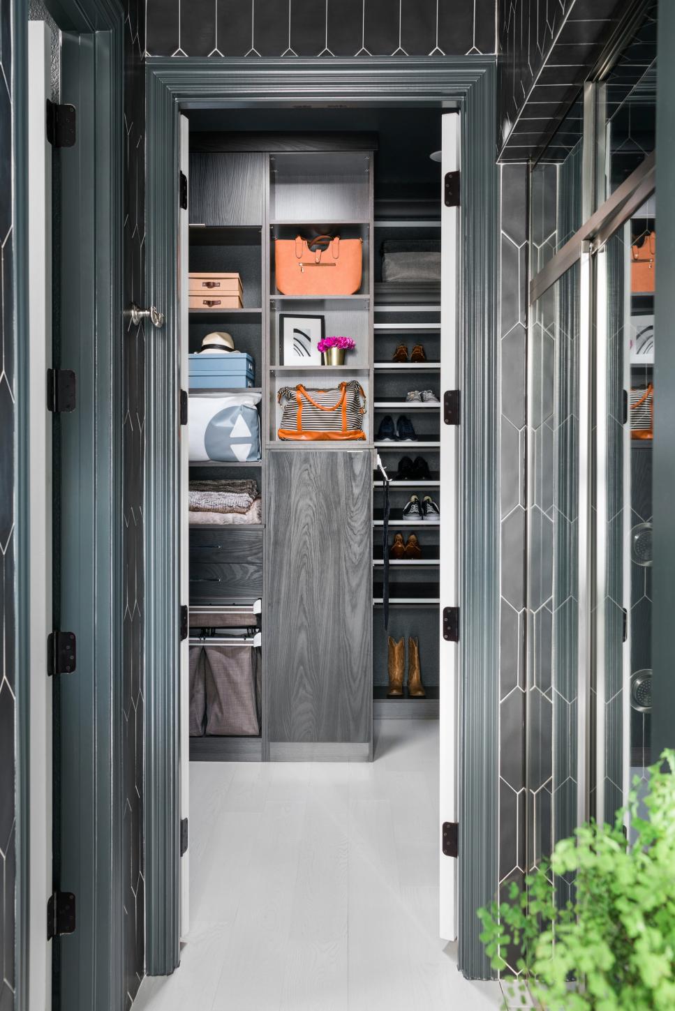Well-Organized Closet Entrance to Walk In Closet