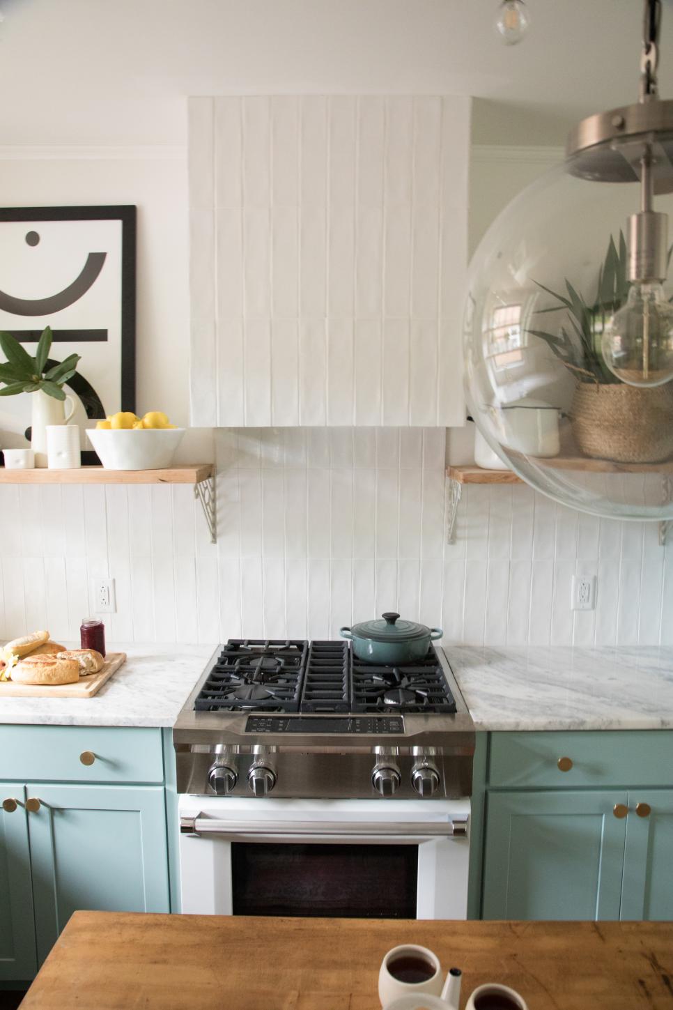 Rustic White Kitchen with Blue Cabinets White Kitchen with Blue Cabinets and White Countertops.