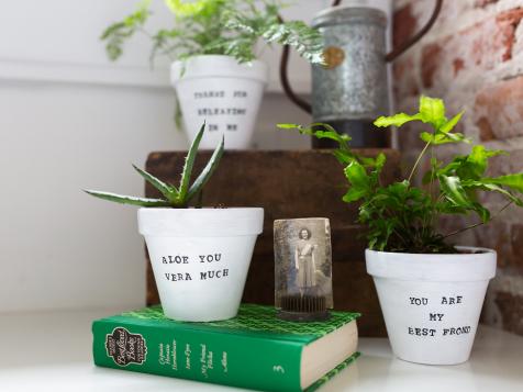 Punny Stamped Terra-Cotta Pots for Mother's Day