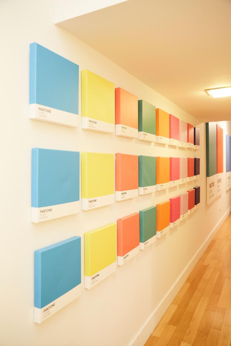 Multicolored Pantone Swatch Artwork Fills Courtney Quinn's Hallway