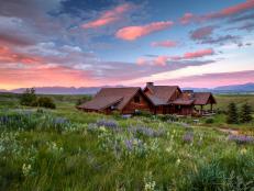 Log Cabin Mansion Sees Spectacular Montana Sunset View