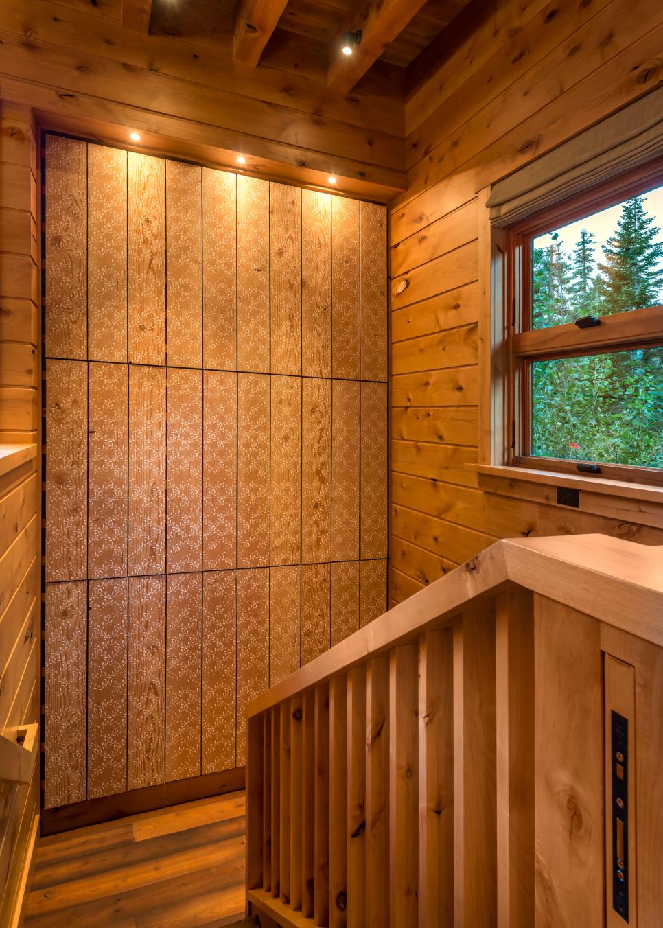 Wood Paneled Stairwell Paneled Stairwell
