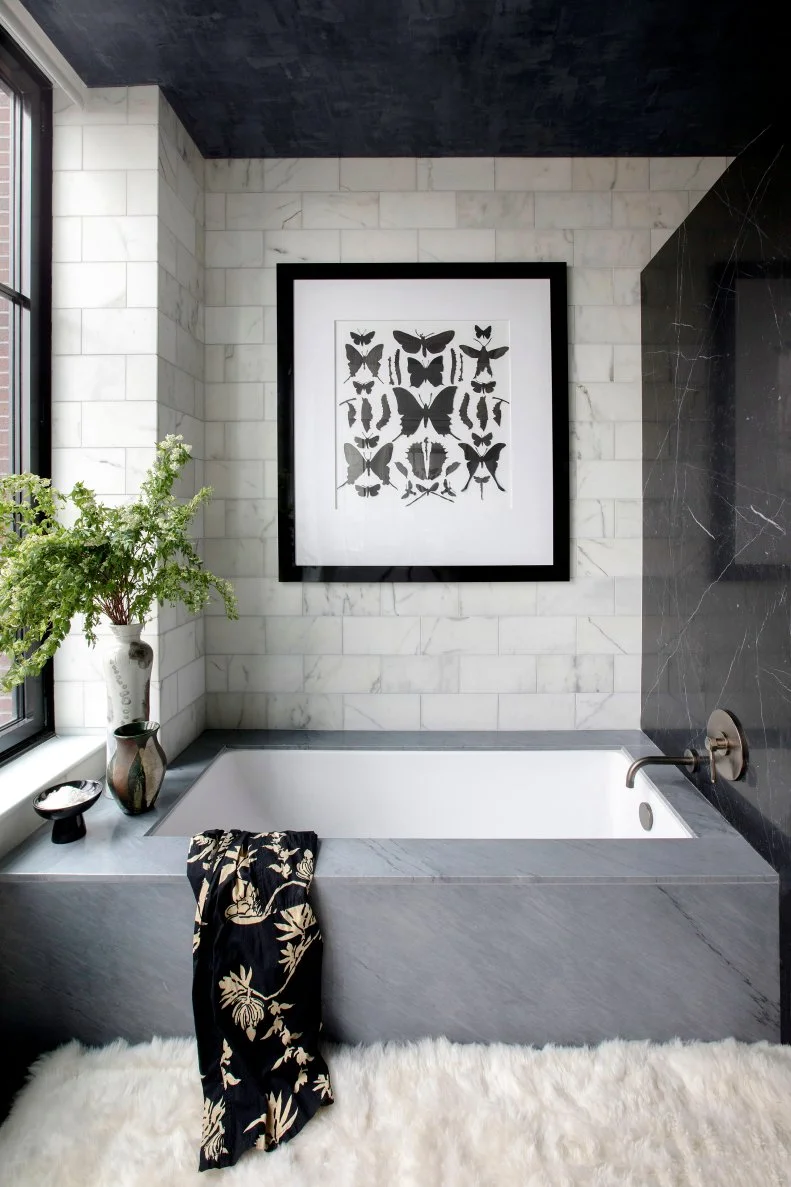 Bathroom With Black Butterflies