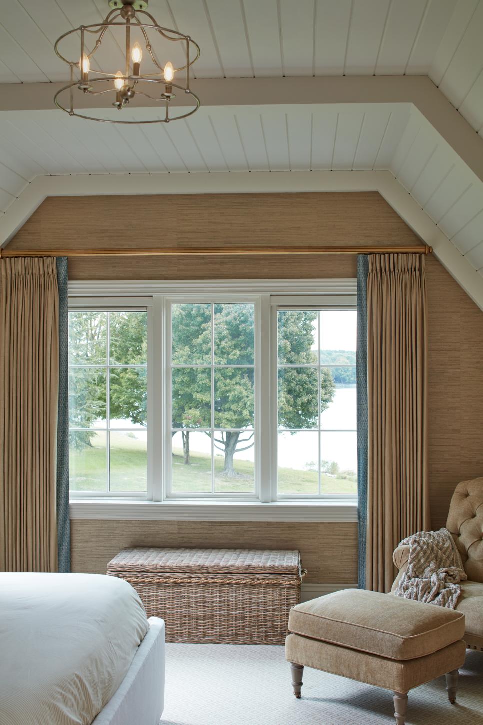 Neutral Bedroom With River View Tan Bedroom With River View