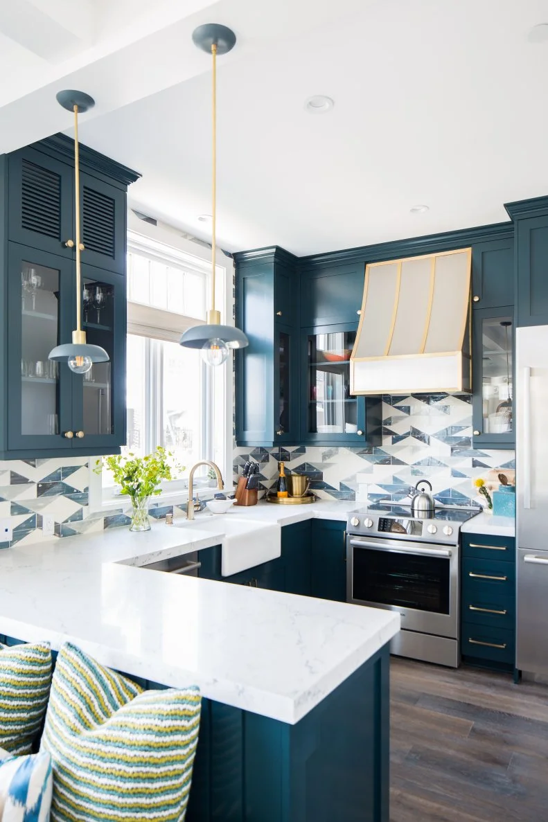 Blue Kitchen and Blue Pendants