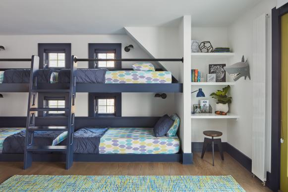 Boys Room with Navy Bunk Beds