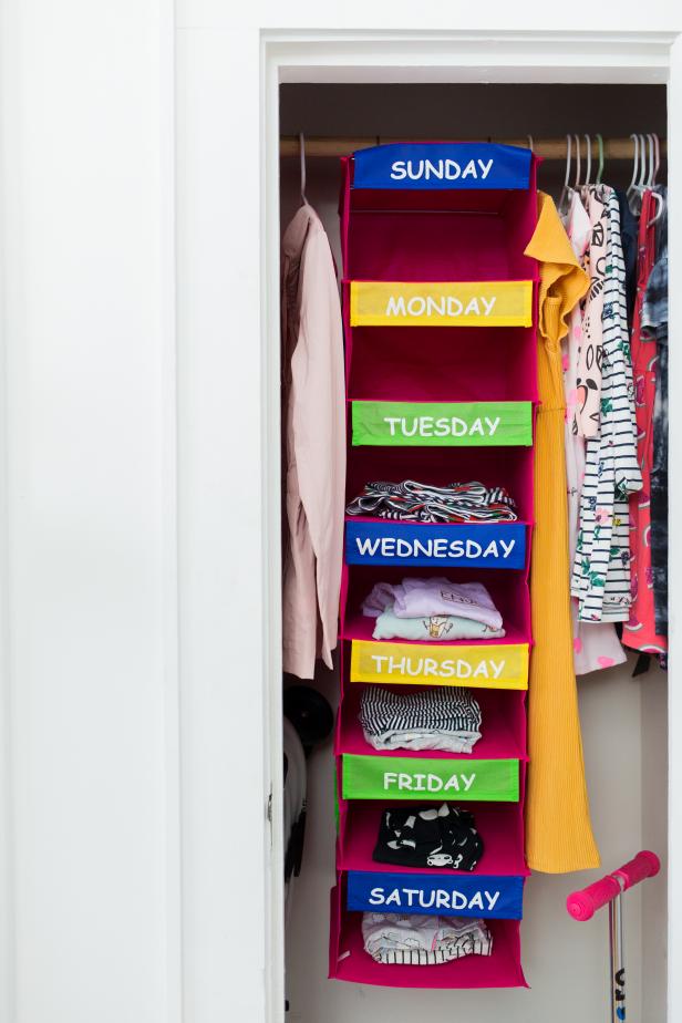 Outfits Organized for Each Day Inside of an Outfit Organizer