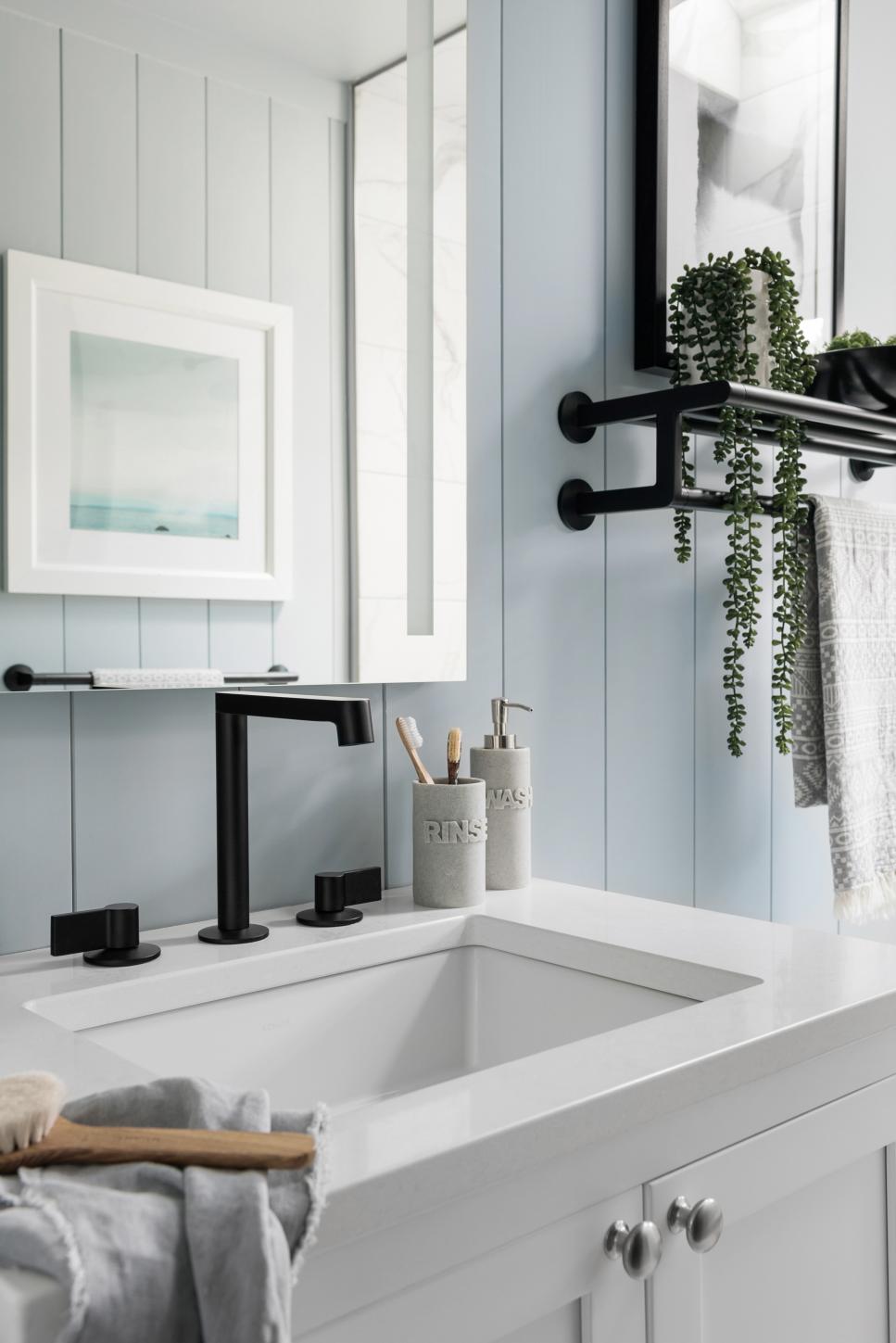 Clean and Modern Look White Rectangular Bathroom Vanity Sink