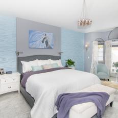 Transitional Master Bedroom With Horse Art