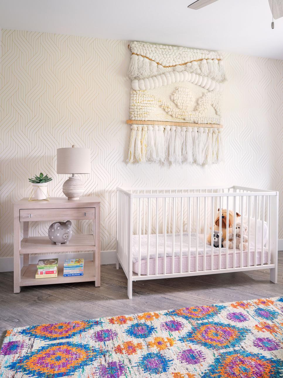 Neutral Bohemian Nursery With Macrame Art Bohemian Nursery With Macrame Art