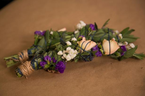 Finally, secure the thread by tightly tying a knot with twine, tucking in any excess.