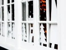 Christmas Village Made From Poster Board in Window