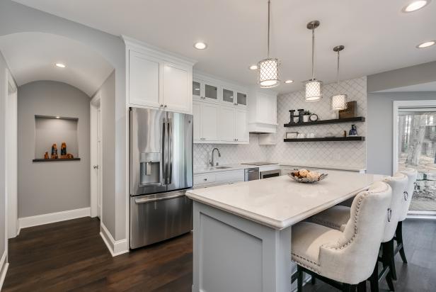 Bright White Basement Kitchen